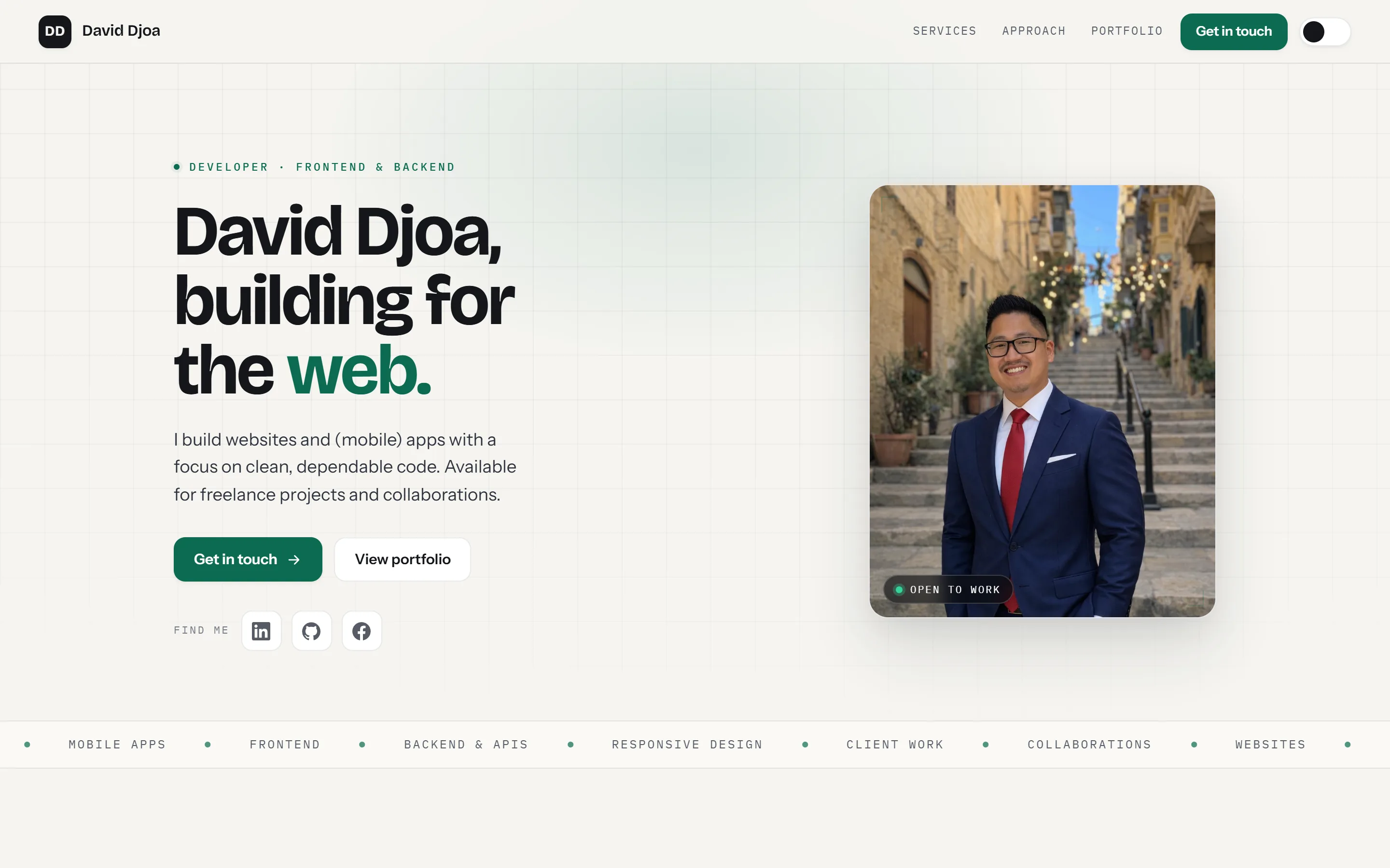 David Djoa website screenshot